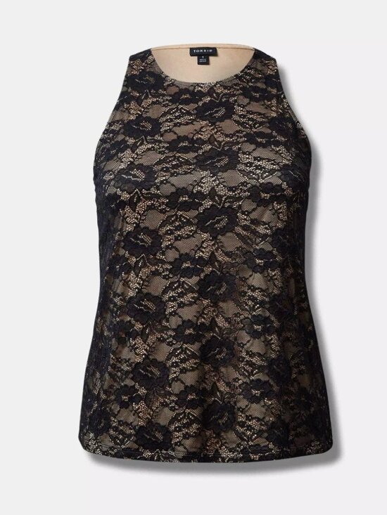 torrid Tops - NWT Torrid Stretch Lace High Neck Tank Size 2